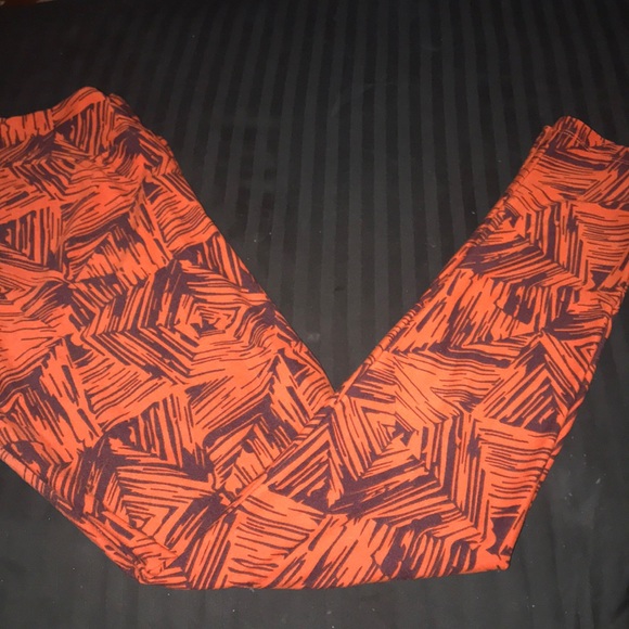 LuLaRoe Pants - Orange/Black LuLaRoe Geometric Leggings